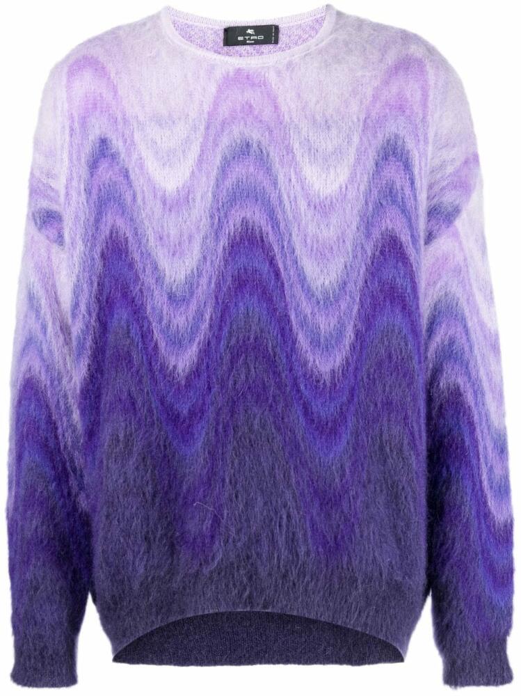 ETRO swirl-print mohair-wool brushed jumper - Purple Cover