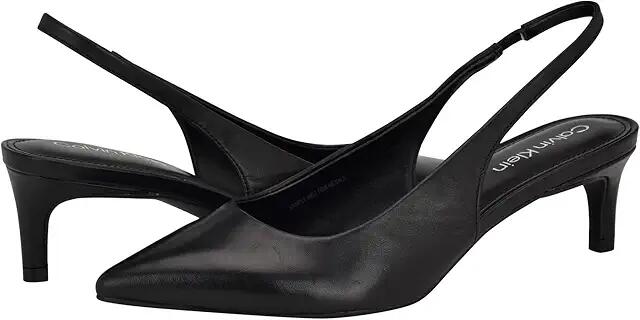 Calvin Klein Dainty (Black Leather) Women's Shoes Cover