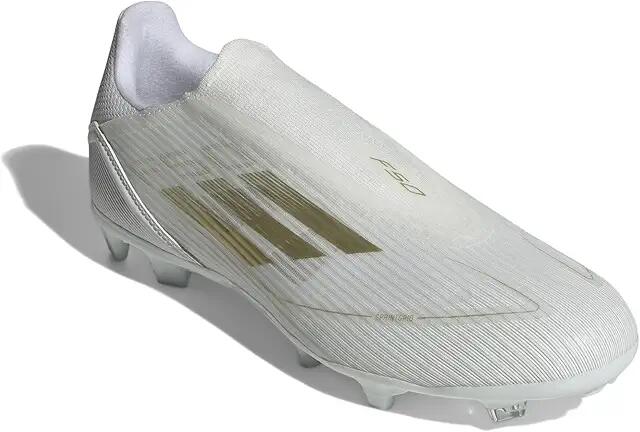 adidas F50 League Laceless Football Boots Firm Ground (White/Gold Metallic/White) Men's Soccer Shoes Cover