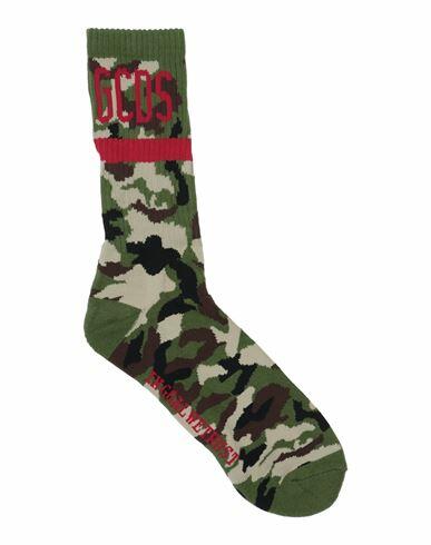 Gcds Man Socks & Hosiery Military green Cotton, Polyamide, Elastane Cover