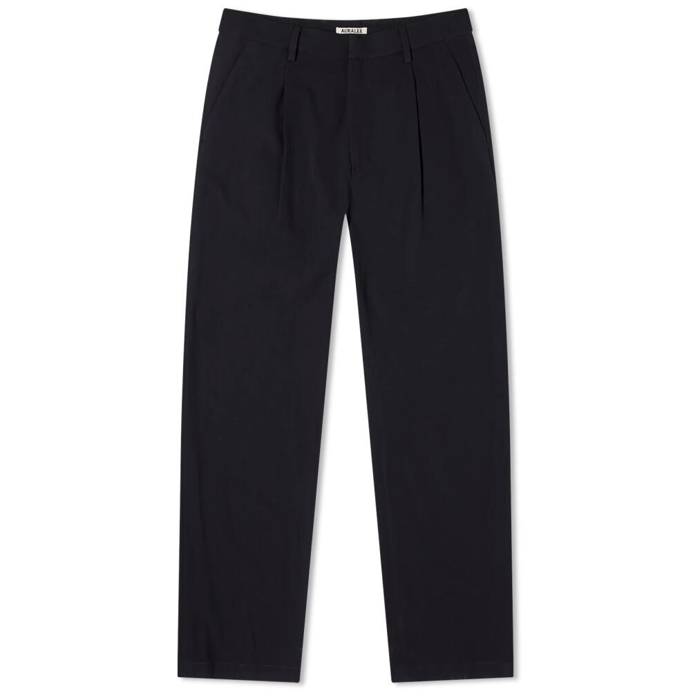 Auralee Men's Hard Twist Cotton Trousers in Dark Navy Cover