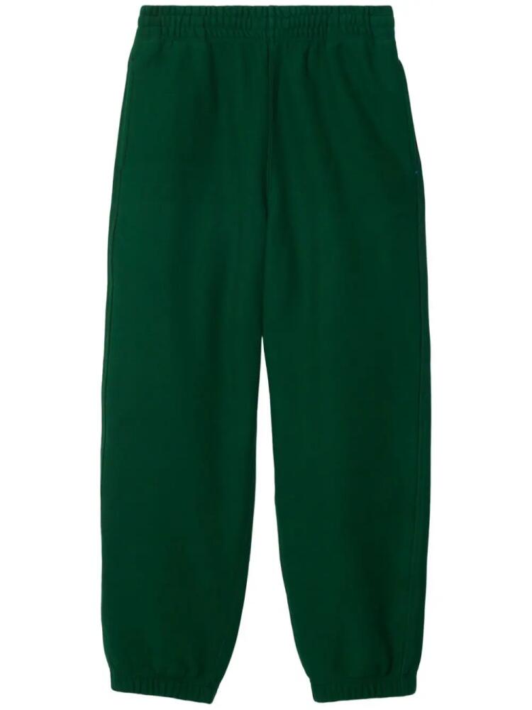 Burberry EKD logo-patch cotton track pants - Green Cover