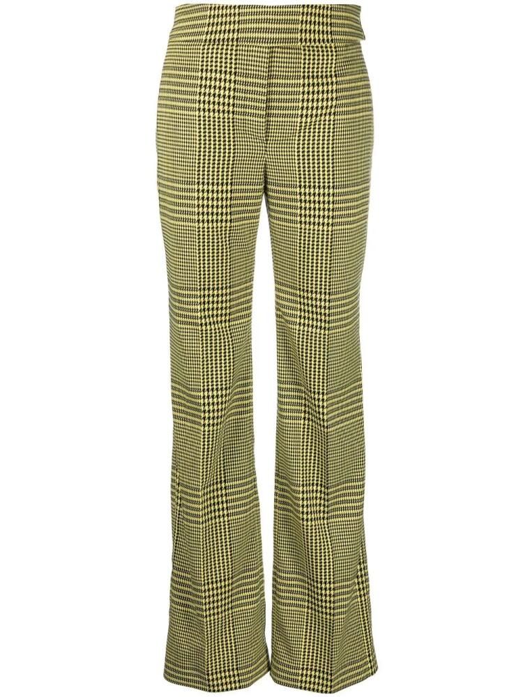 Alexandre Vauthier houndstooth-print flared trousers - Green Cover