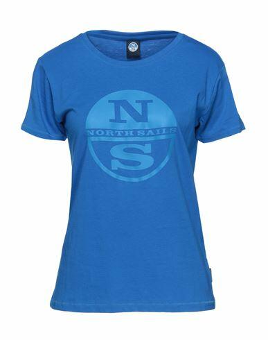 North Sails Woman T-shirt Azure Cotton Cover