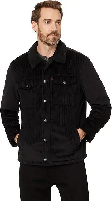 Levi's(r) Corduroy Trucker (Wide Wale) (Black) Men's Coat Cover