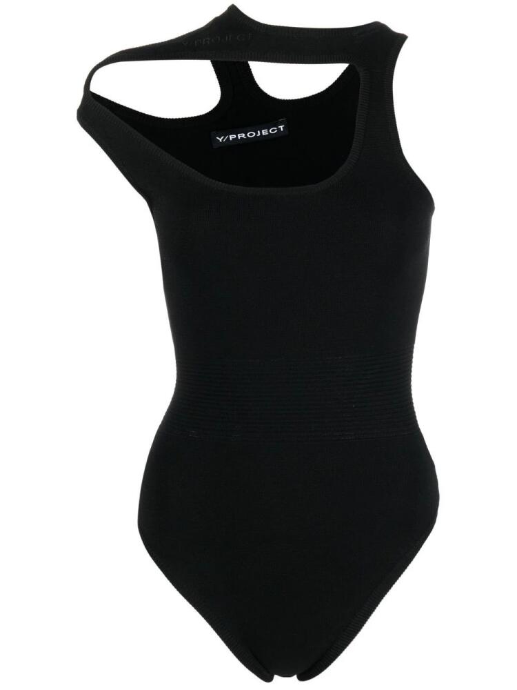 Y/Project asymmetric-neck bodysuit - Black Cover