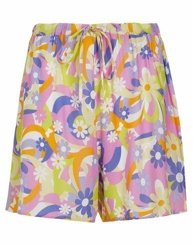 8 By Yoox Printed Pull-on Shorts_beach Cover-up Woman Beach shorts and pants Pink Viscose Cover