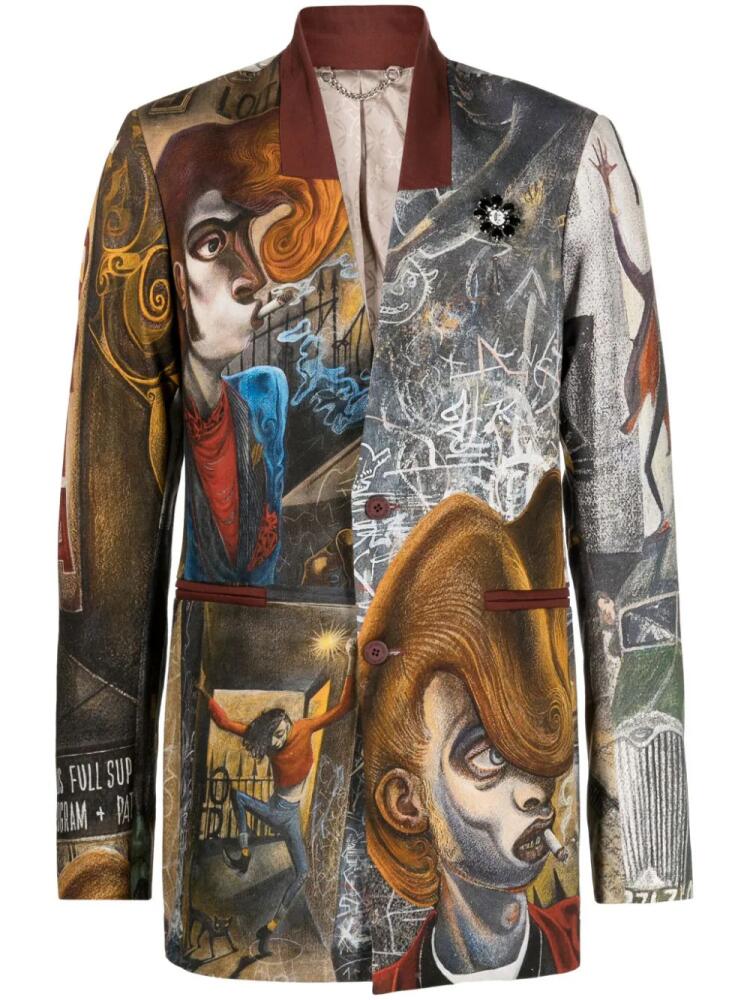 Charles Jeffrey Loverboy Dead End graphic-print single-breasted blazer - Multicolour Cover