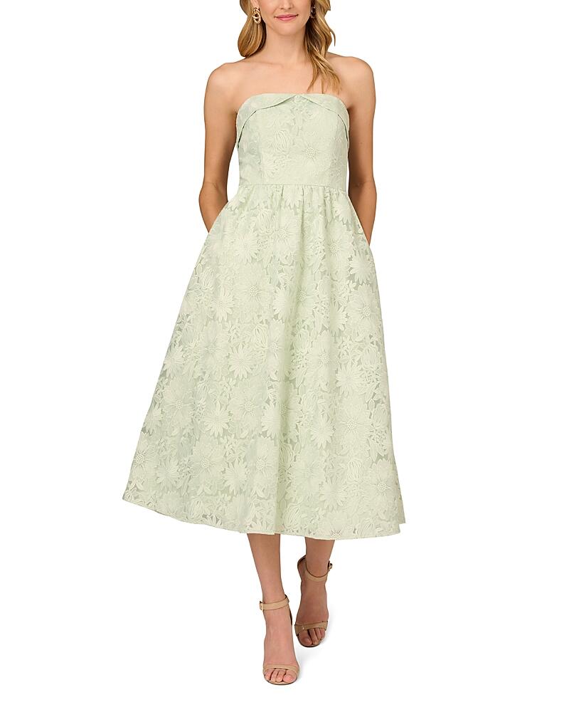 Aidan Mattox Strapless Embroidered Gown Cover