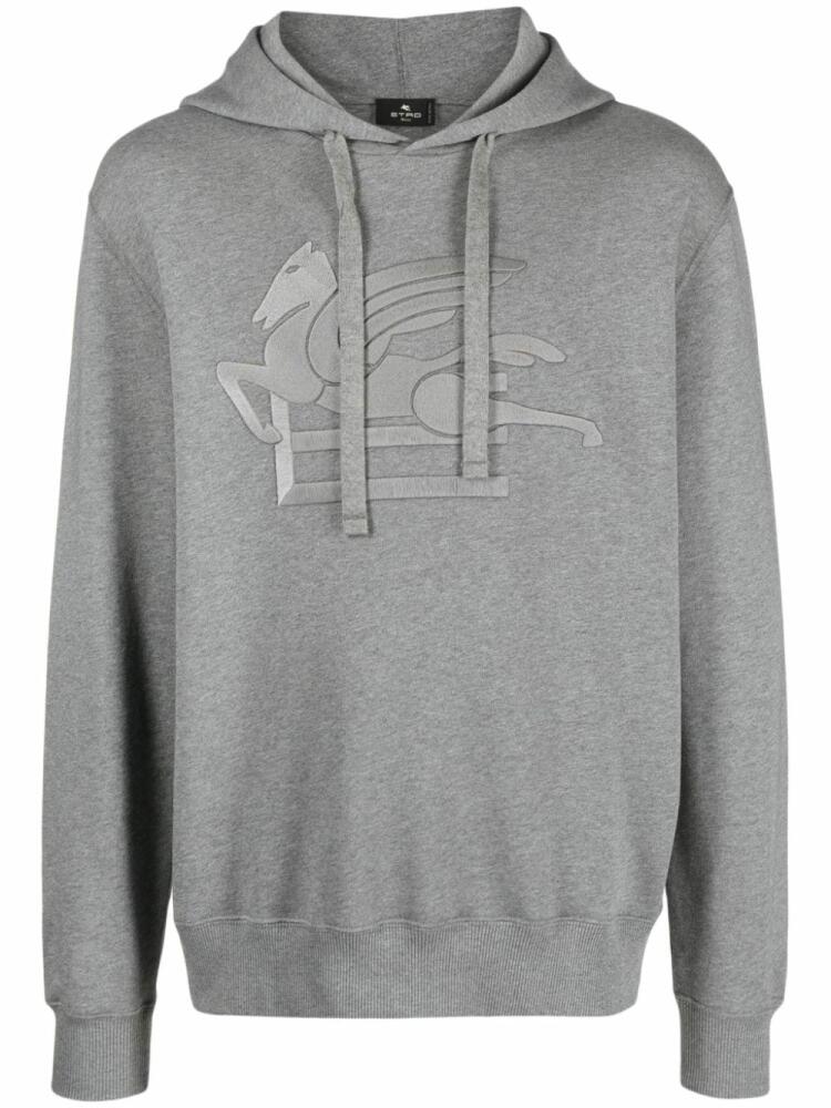 ETRO logo-stamp cotton hoodie - Grey Cover