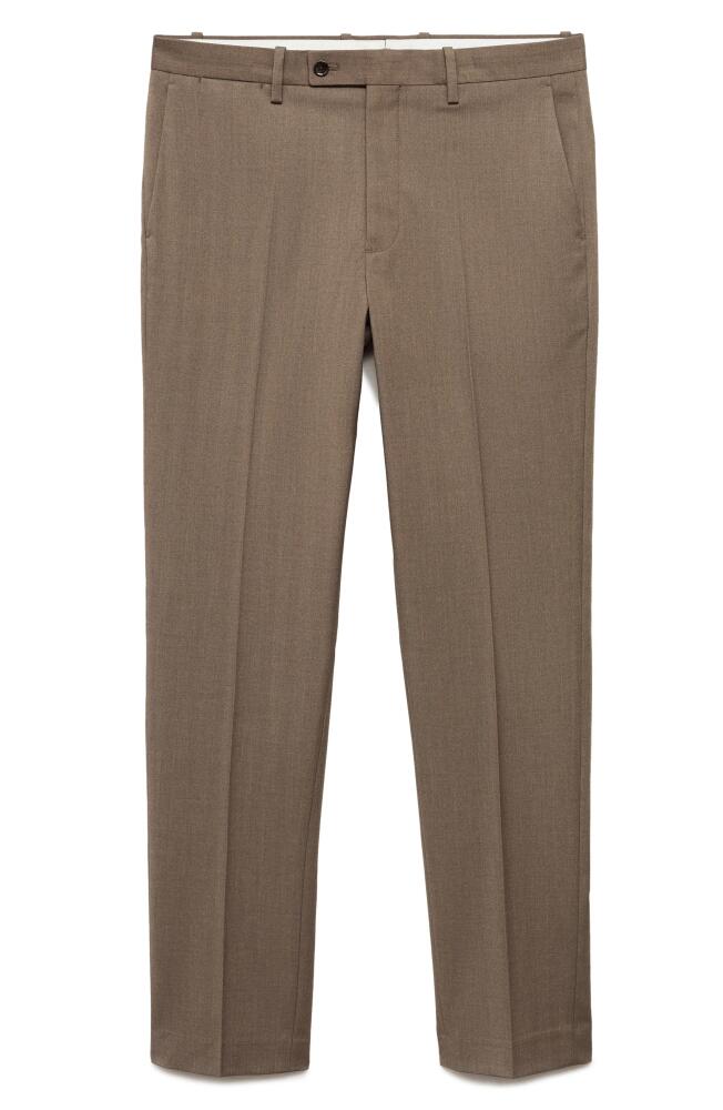 MANGO Slim Fit Dress Pants in Beige Cover