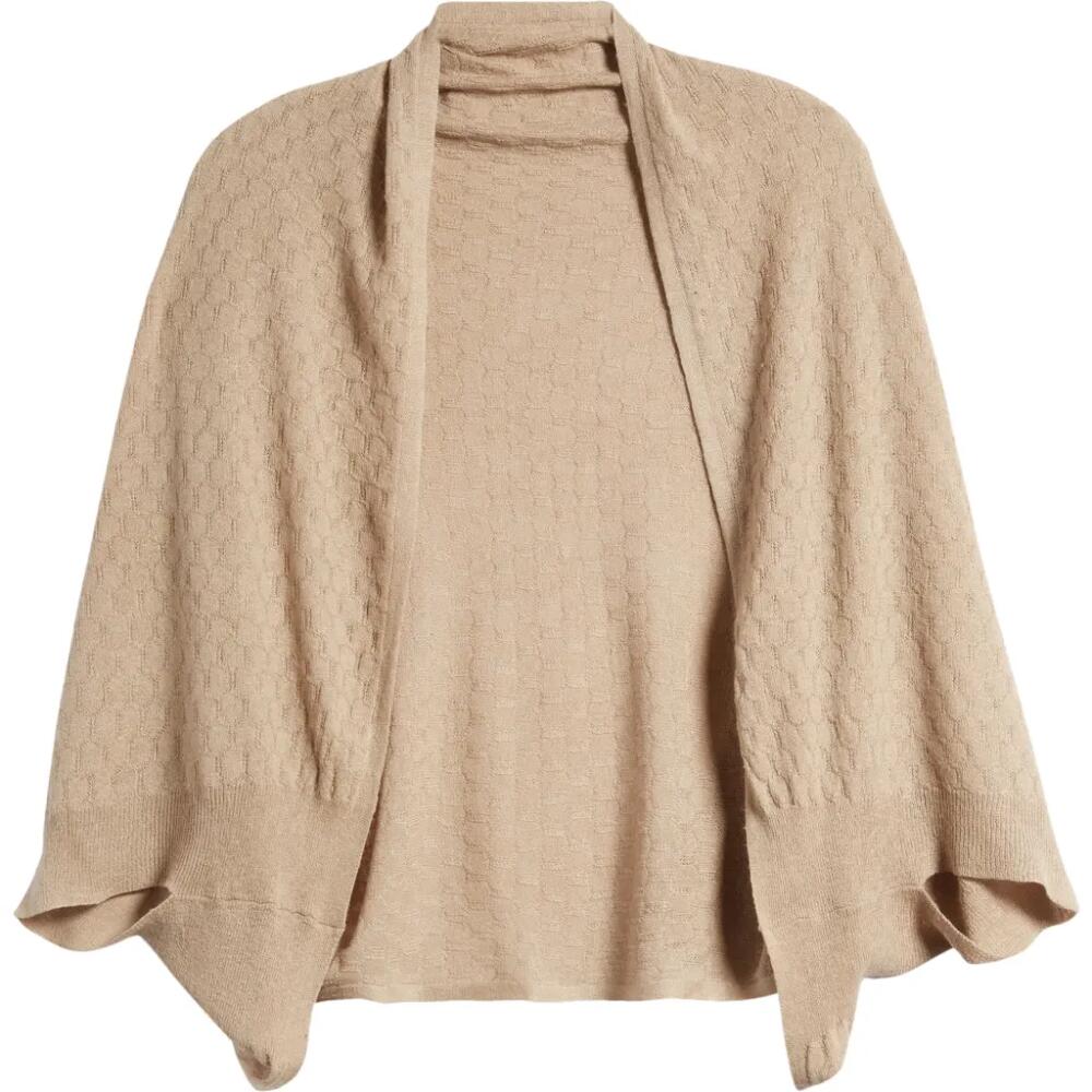 La Fiorentina Cocoon Honeycomb Stitch Batwing Sleeve Ruana in Oatmeal Cover