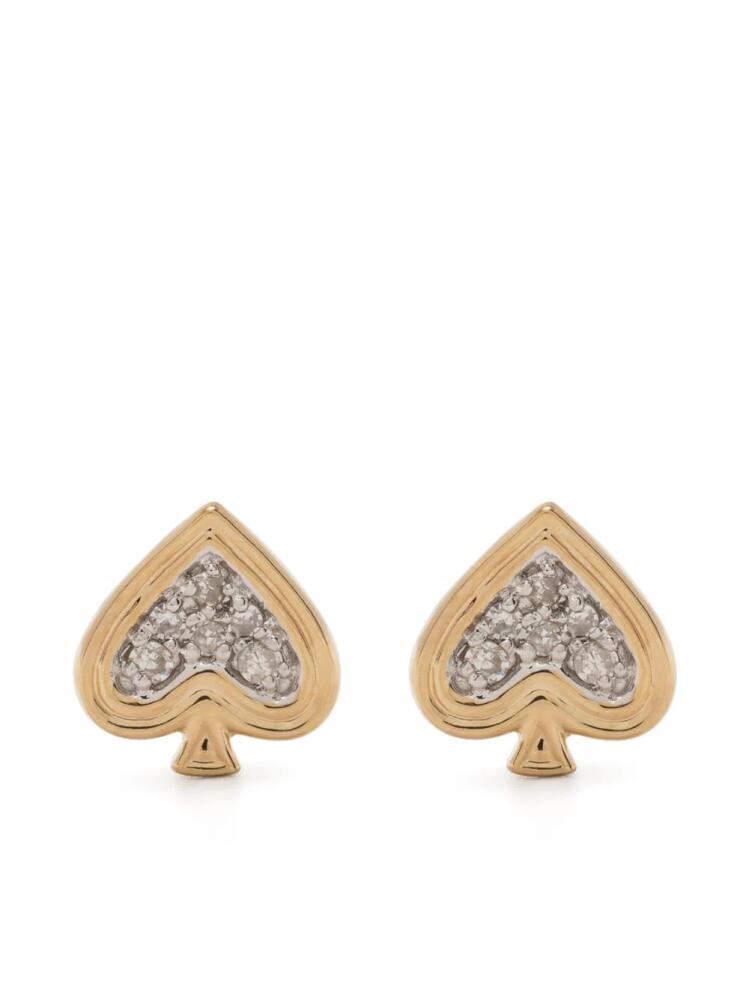 Adina Reyter 14kt yellow gold Make Your Move Spade earrings Cover