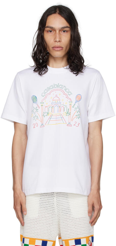 Casablanca White 'Rainbow Crayon Temple' T-Shirt Cover