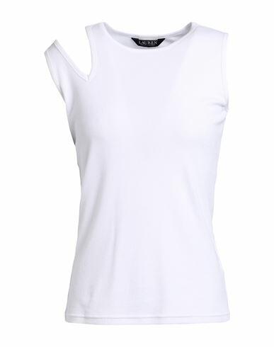 Lauren Ralph Lauren Woman Tank top White Cotton, Modal, Elastane Cover