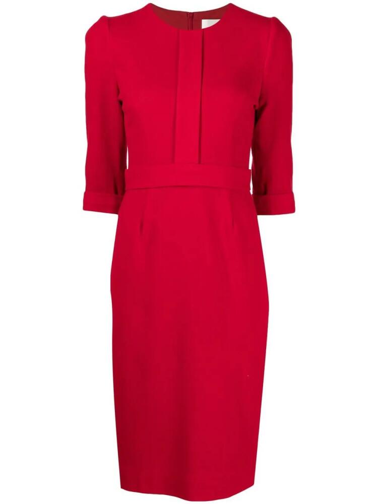 JANE Layla crepe midi pencil dress - Red Cover