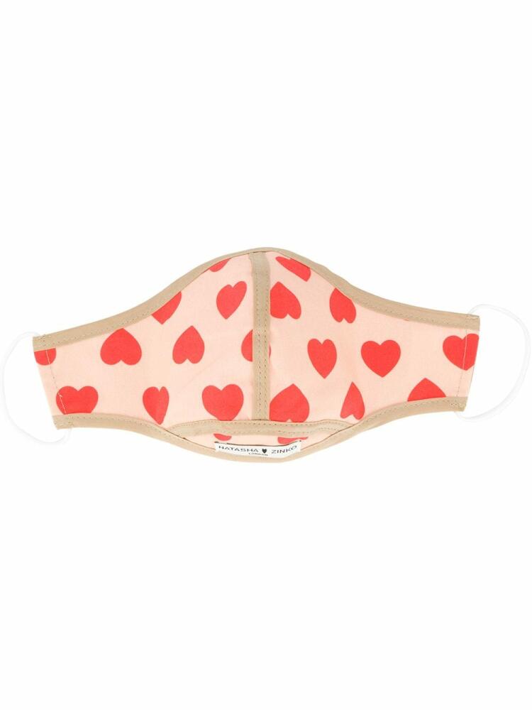 Natasha Zinko heart print face mask - Red Cover