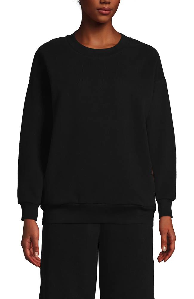 Lands' End Serious Sweats Relaxed Long Sleeve Crew Neck Sweatshirt in Black Cover