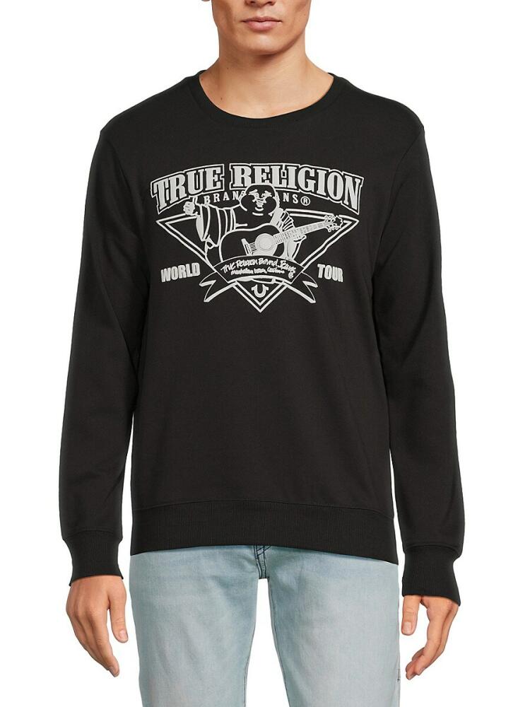 True Religion Men's Rocking Buddha Logo Sweatshirt - Jet Black Cover