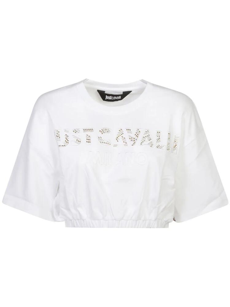 Just Cavalli embroidered cropped T-shirt - White Cover