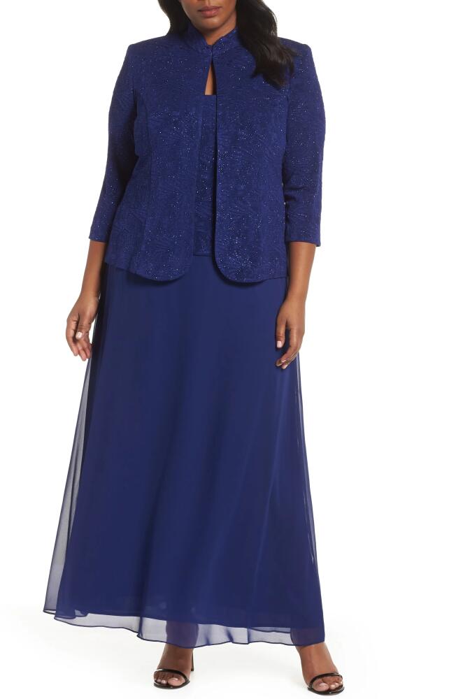 Alex Evenings Mock Two-Piece Gown with Jacket in Electric Blue Cover