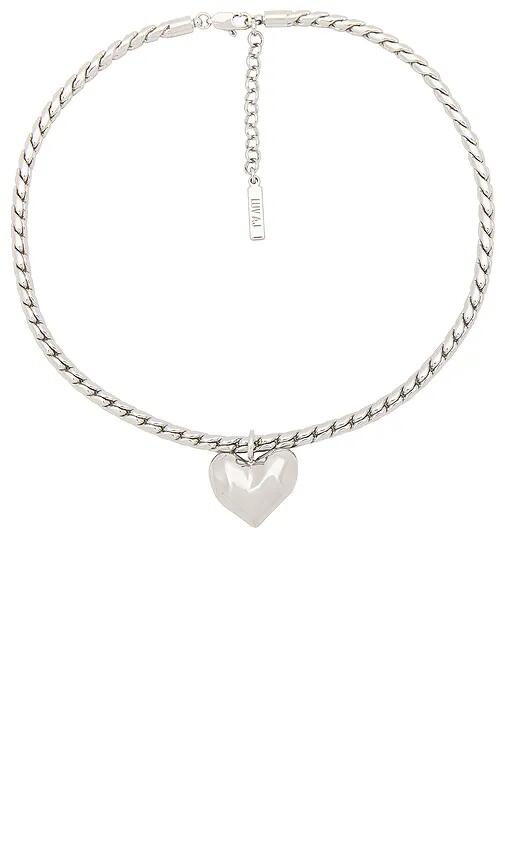 Luv AJ The Molten Heart Statement Necklace in Metallic Silver Cover