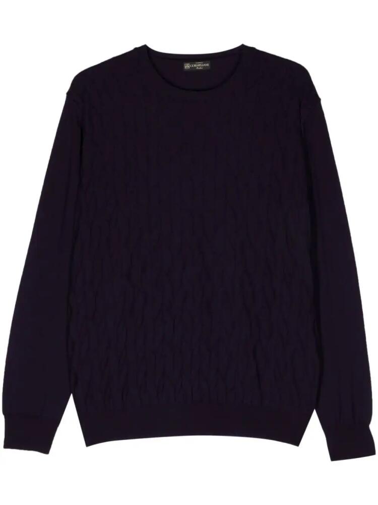 Corneliani crew-neck chevron-knit jumper - Purple Cover