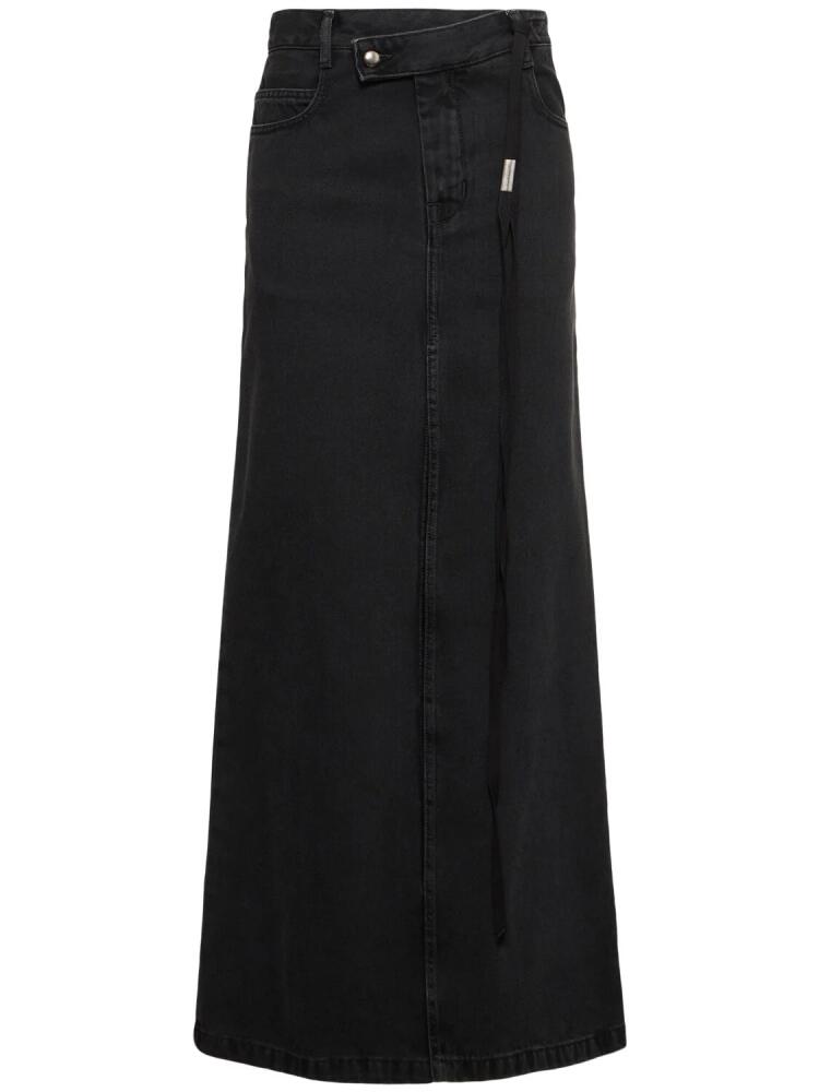 ANN DEMEULEMEESTER Silya Asymmetric Waist Denim Long Skirt Cover