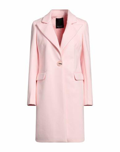 Yes London Woman Coat Pink Polyester, Viscose Cover