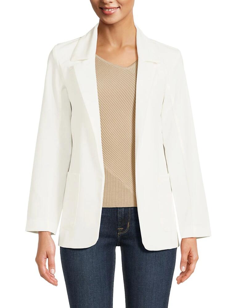 Love Ady Women's Peak Lapel Blazer - Ivory Cover