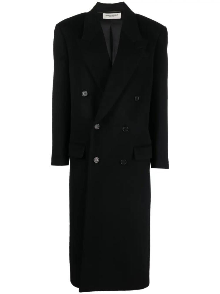 Saint Laurent double-breasted wool coat - Black Cover