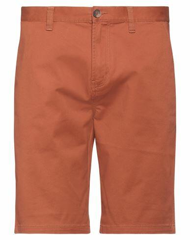 Element Man Shorts & Bermuda Shorts Rust Cotton, Elastane Cover