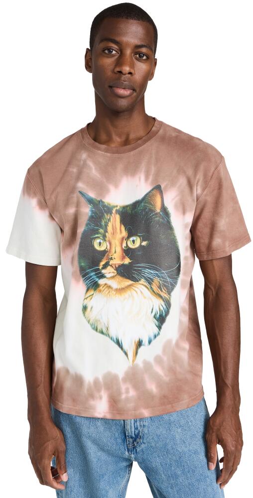 JW Anderson Cat Print Tie Dye T-Shirt Tobacco Cover