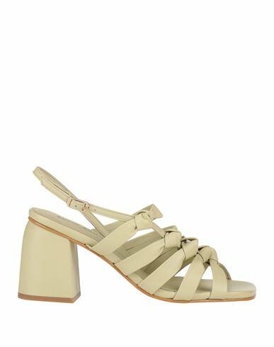 Elvio Zanon Woman Sandals Light green Soft Leather Cover