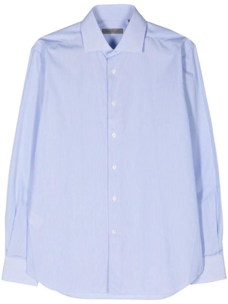 Corneliani pinstriped cotton shirt - Blue Cover