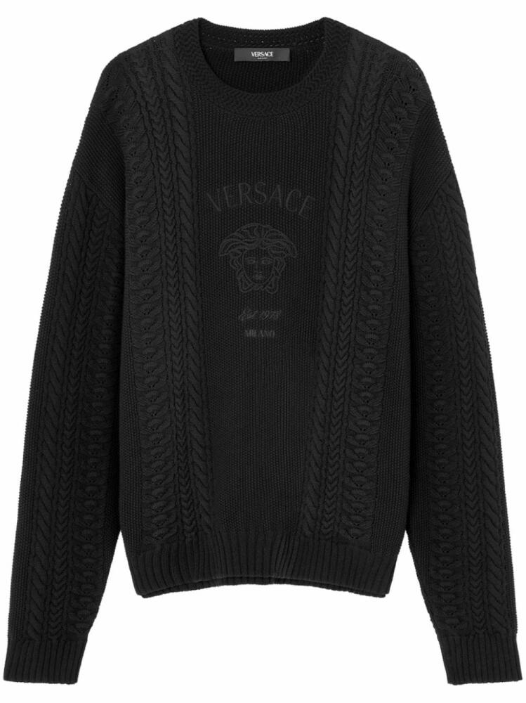 Versace Medusa Milano cable-knit sweater - Black Cover