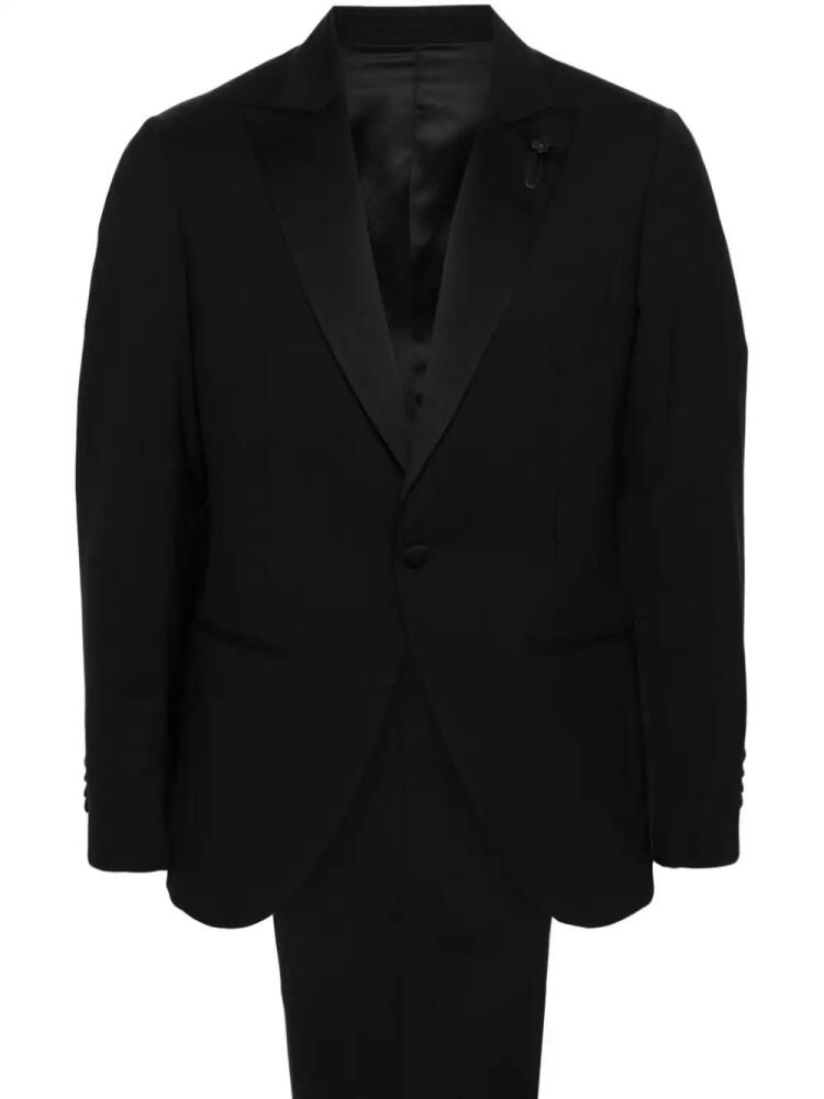 Lardini brooch-detail single-breasted suit - Black Cover