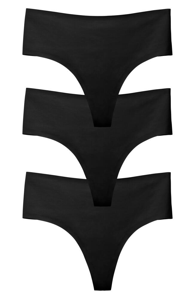 EBY Assorted 3-Pack High Waist Thongs in Black Cover