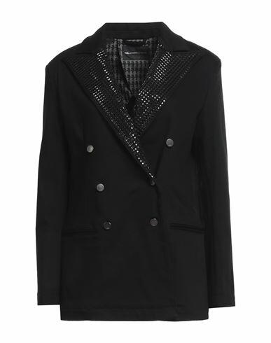 Karl Lagerfeld Woman Blazer Black Cotton, Lyocell, Modal, Polyester, Elastane Cover