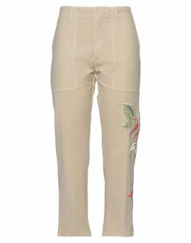 Dondup Woman Pants Beige Cotton, Elastane Cover