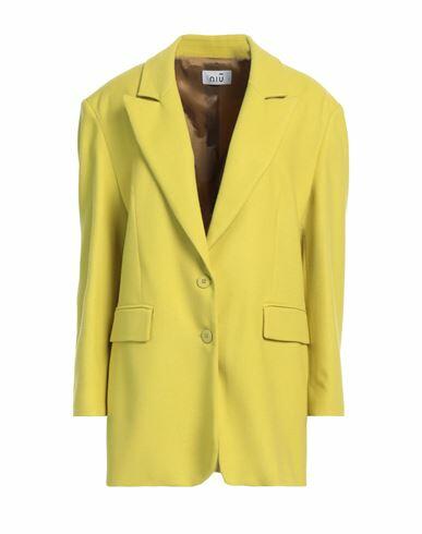 Niū Woman Blazer Acid green Polyester, Viscose, Wool, Elastane Cover