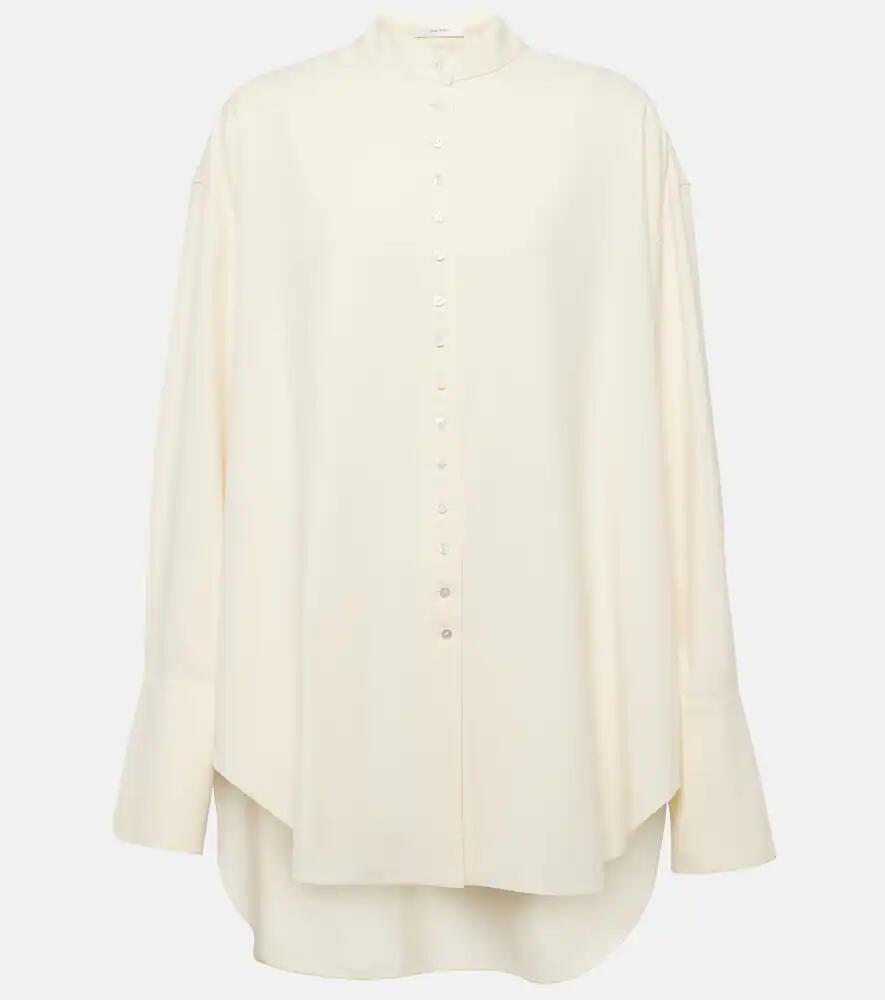 The Row Grandad oversized silk shirt Cover