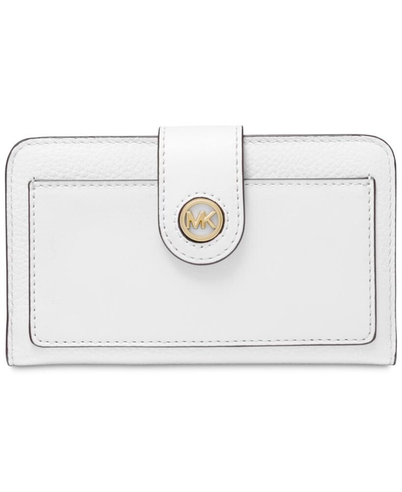 Michael Michael Kors Charm Medium Tab Pocket Leather Bifold Wallet - Optic White Cover