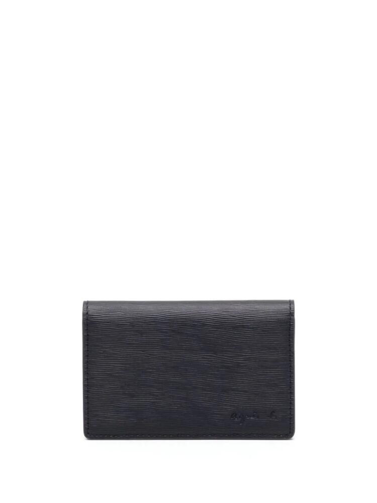 agnès b. embossed leather cardholder - Blue Cover