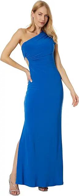 BCBGMAXAZRIA One Shoulder Gown (Blue) Women's Dress Cover