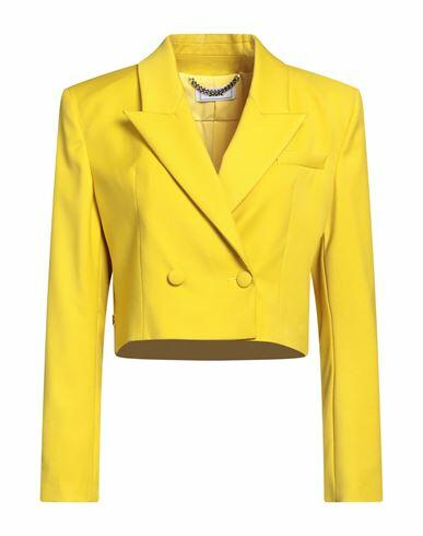 Jijil Woman Blazer Yellow Polyester, Viscose, Elastane Cover