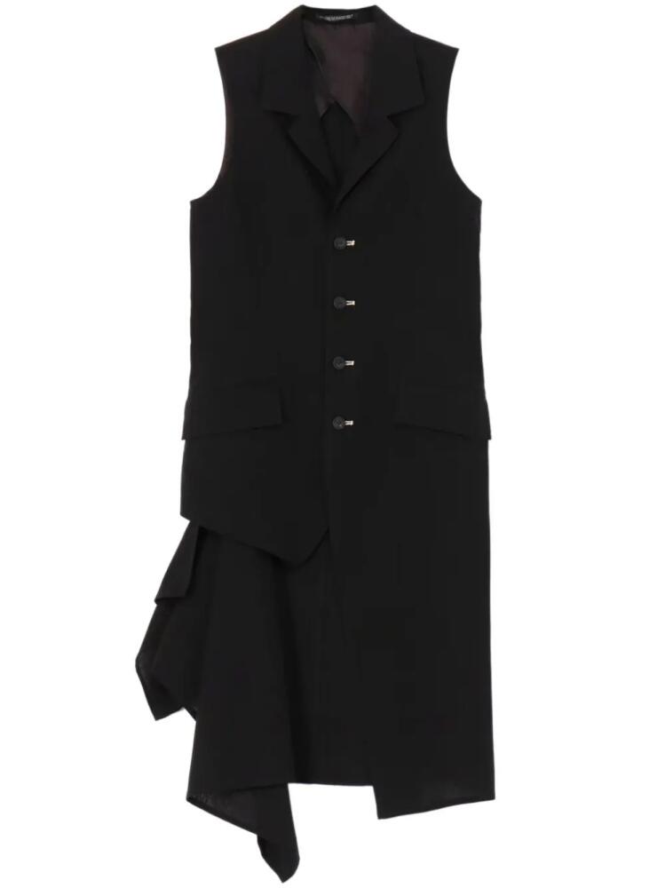 Yohji Yamamoto asymmetric sleeveless blazer - Black Cover