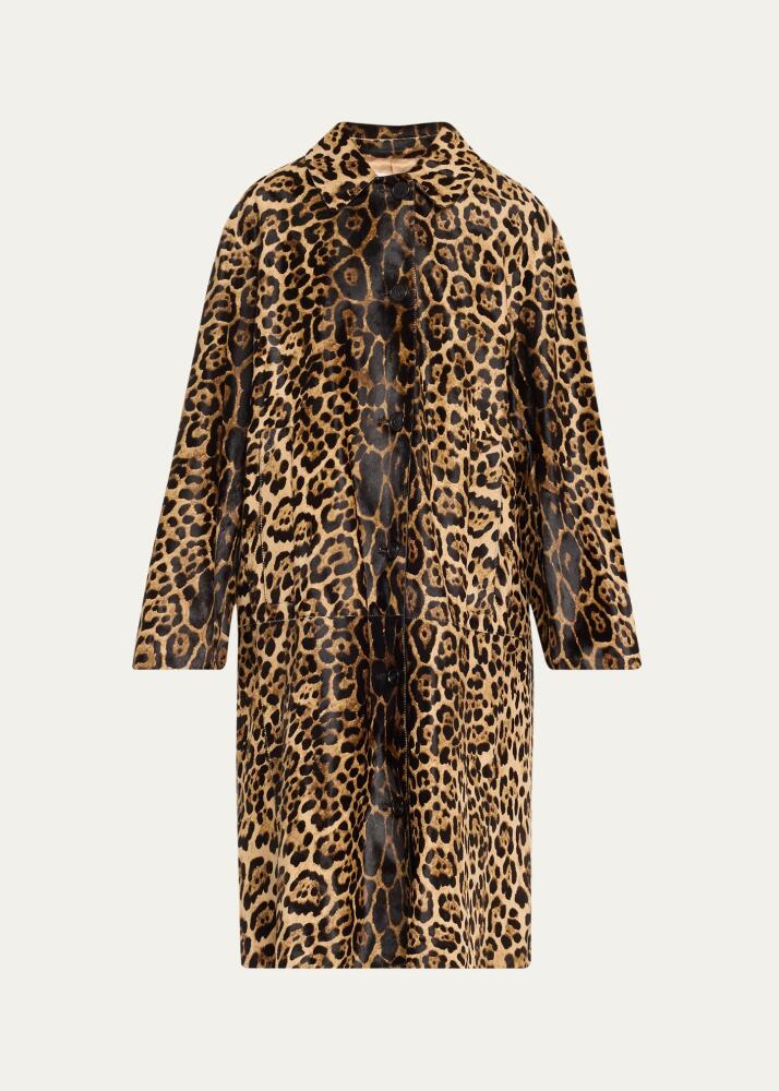 Michael Kors Collection Oversized Jaguar-Print Coat Cover