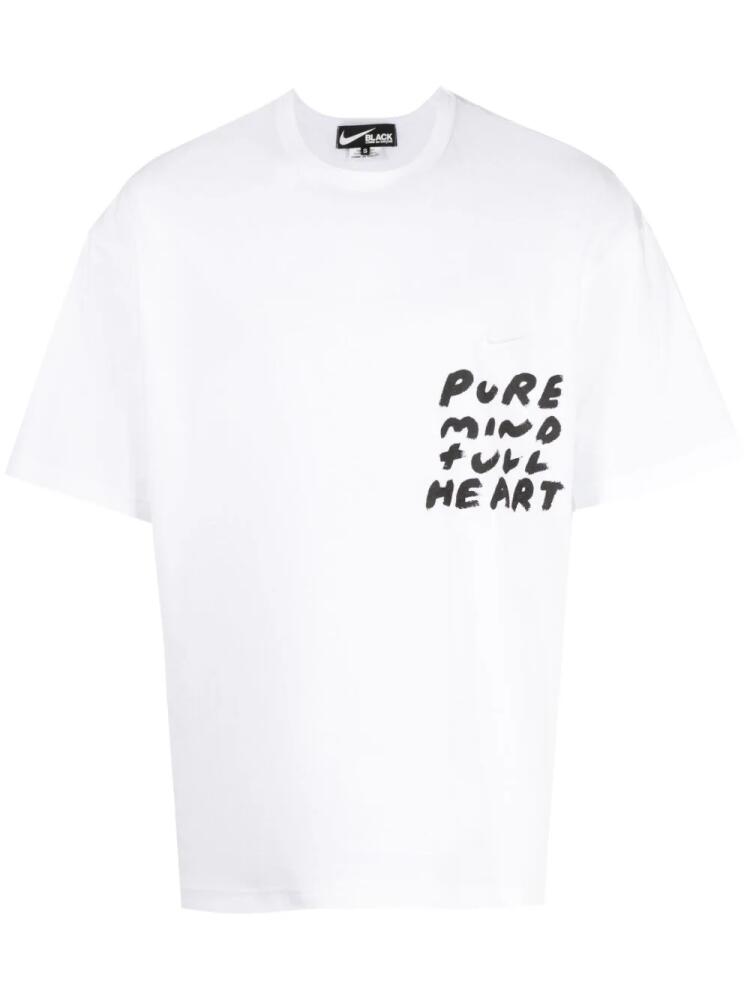 Black Comme Des Garçons graphic-print cotton T-shirt - White Cover