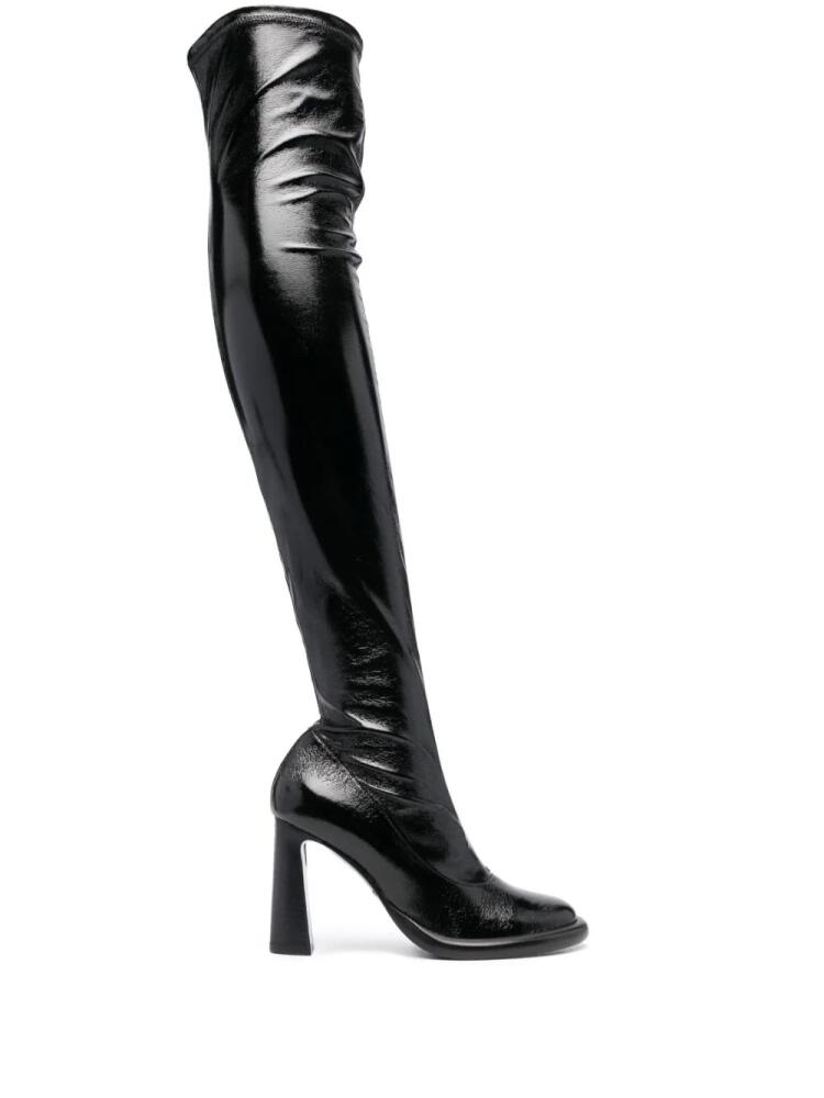 Patrizia Pepe 95mm thigh-high leather boots - Black Cover